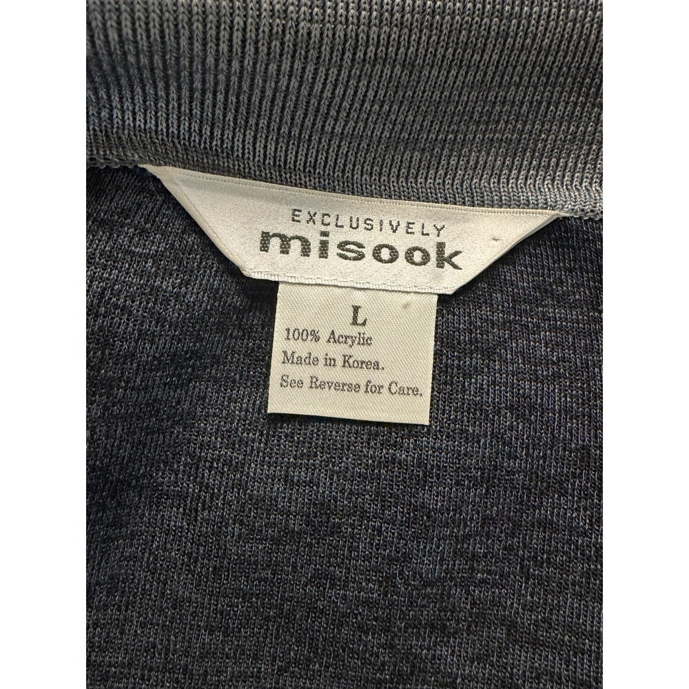 Misook Charcoal Gray Colorblock Open Cardigan Swe… - image 4